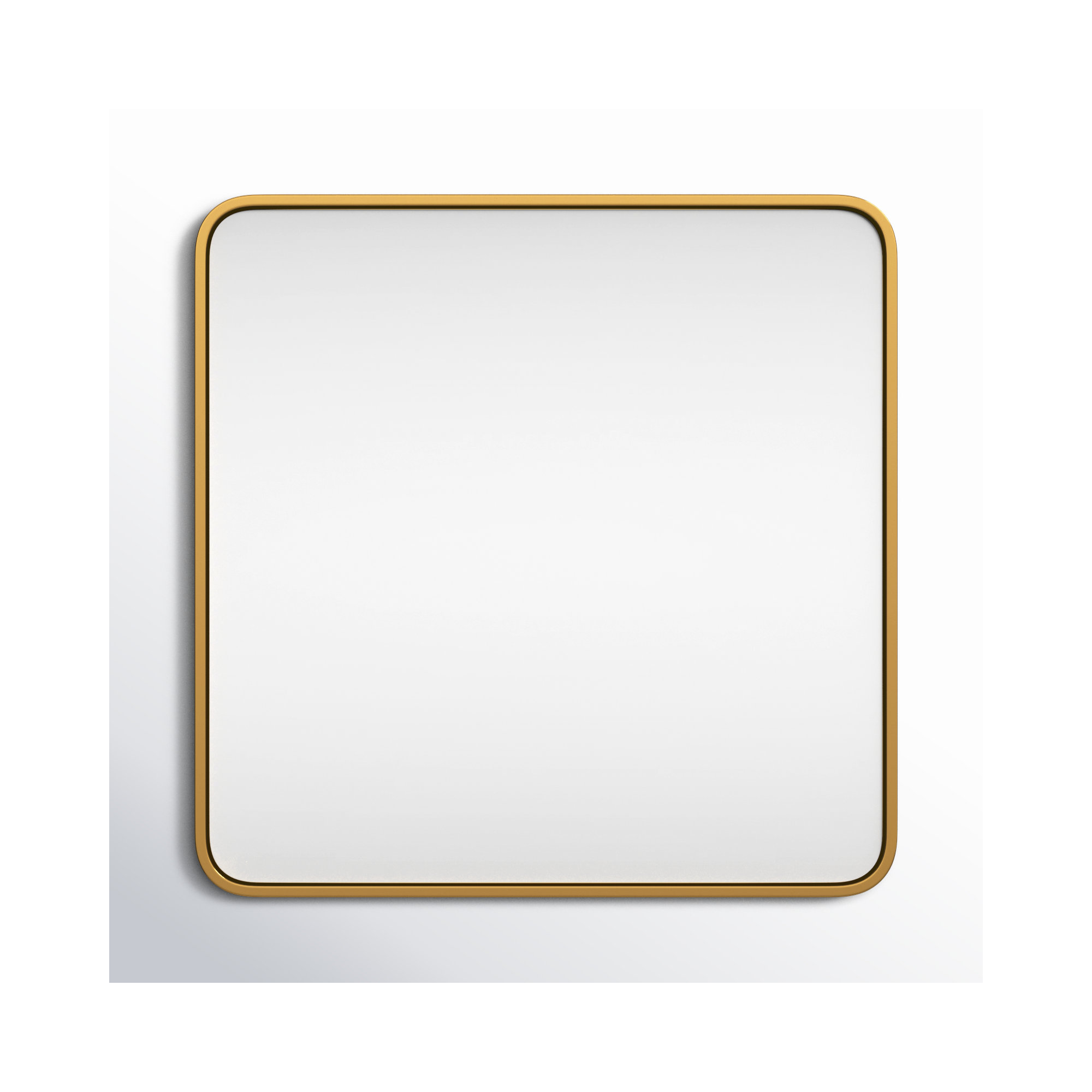 Metal Square Wall Mirror, 30"  x 30" , Brass
