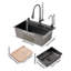 Metro Lane 450mm W Single Bowl Stainless Steel Kitchen Sink with 2 Faucet Holes