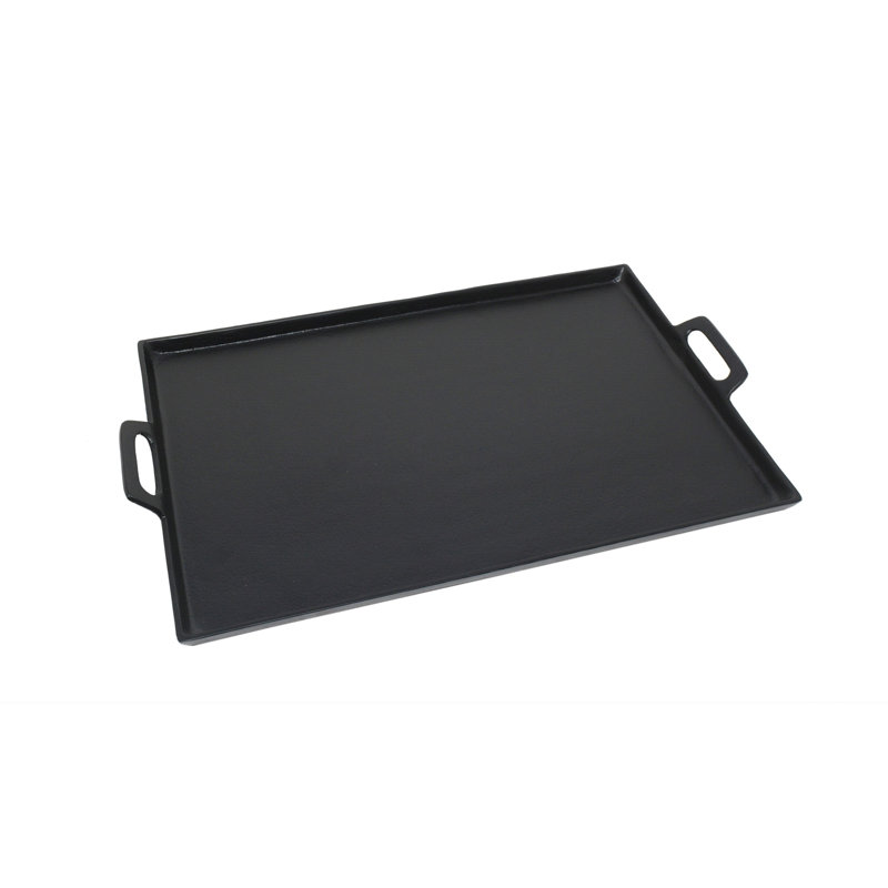 Black Alum. Tray With Handles, 2" H x 15" W x 25" D