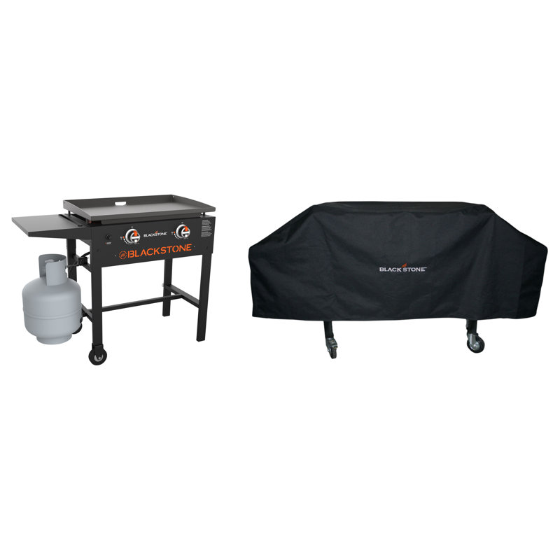 Blackstone 2-Burner 28" Griddle with Front Shelf and Soft Cover Set