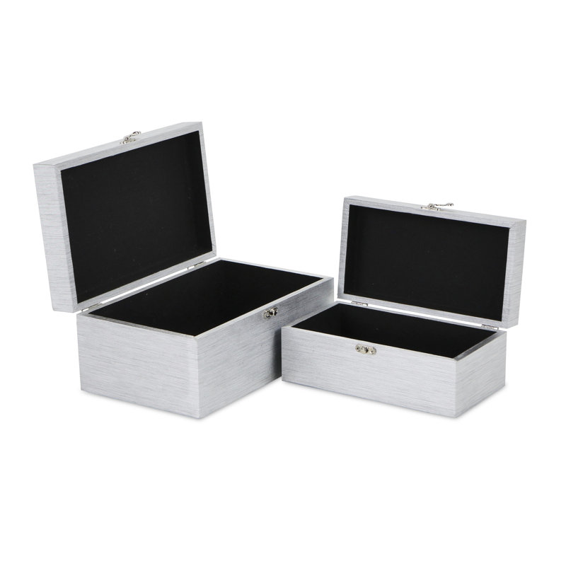 Ensemble de 2 boîtes en vinyle, Argent