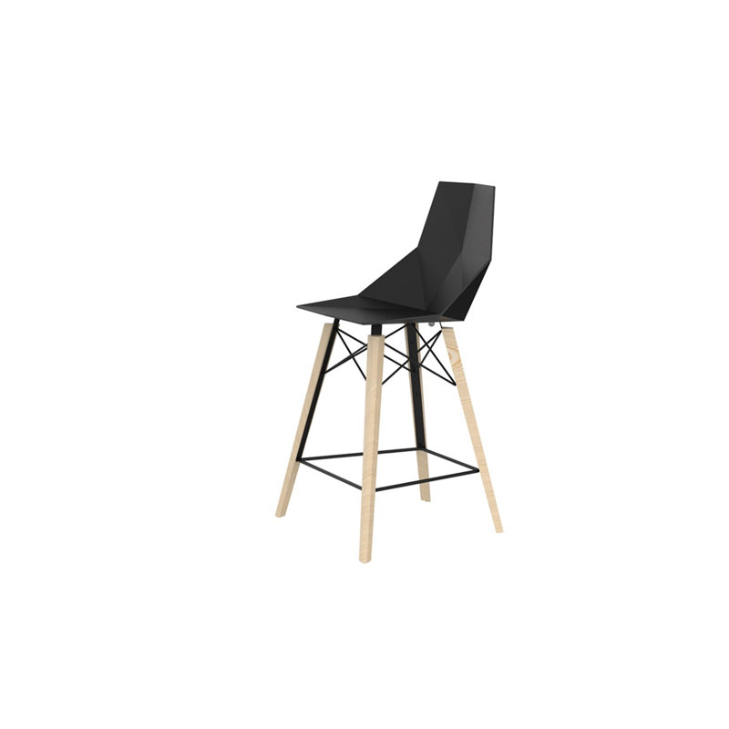 Faz Wood - Counter Stool - Set Of 4 - Basic/Injection, Black/Natural