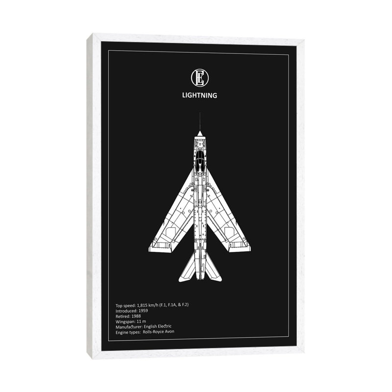 BP EE Lightning Black by Mark Rogan - Gallery-Wrapped Canvas Giclée on Canvas, 101.6 cm H x 66.04 cm W, White Floated Frame