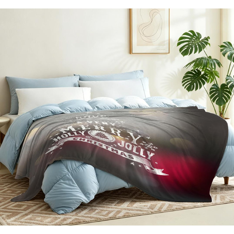 Jeté transparent en flanelle molletonnée, imprimé recto de Noël, Throw 50" x 60"