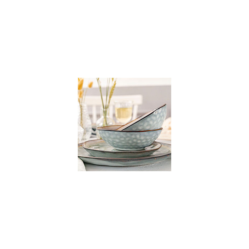 Ruth 12 Piece Dinnerware Set, Service for 4, Purple