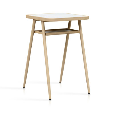 Table carrée à hauteur de comptoir avec tablette George Oliver