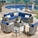Baili Rattan Sectional Seating Group with Cushions