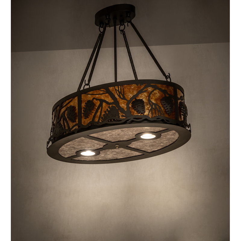 26" Long Pinecone Oblong Inverted Pendant