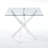 35" Modern Minimalist Square Tempered Glass Dining Table with X-Cross Metal Base-503454992