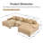 Cohette U-Shaped Corduroy Sectional Sofa with Ottomans & Throw Pillows-114887972