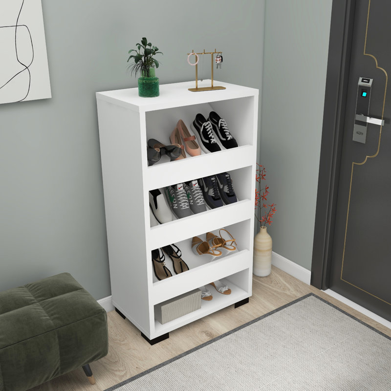 Shoe Rack 12 Pair Leslie, White