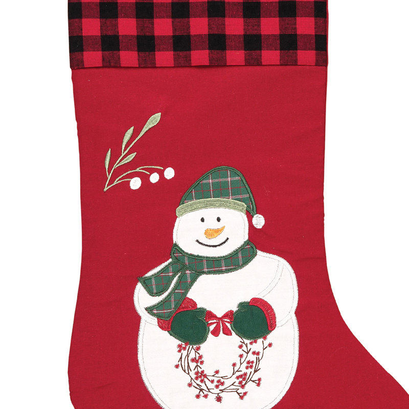 Chaussette de noël holly bonhomme de neige
