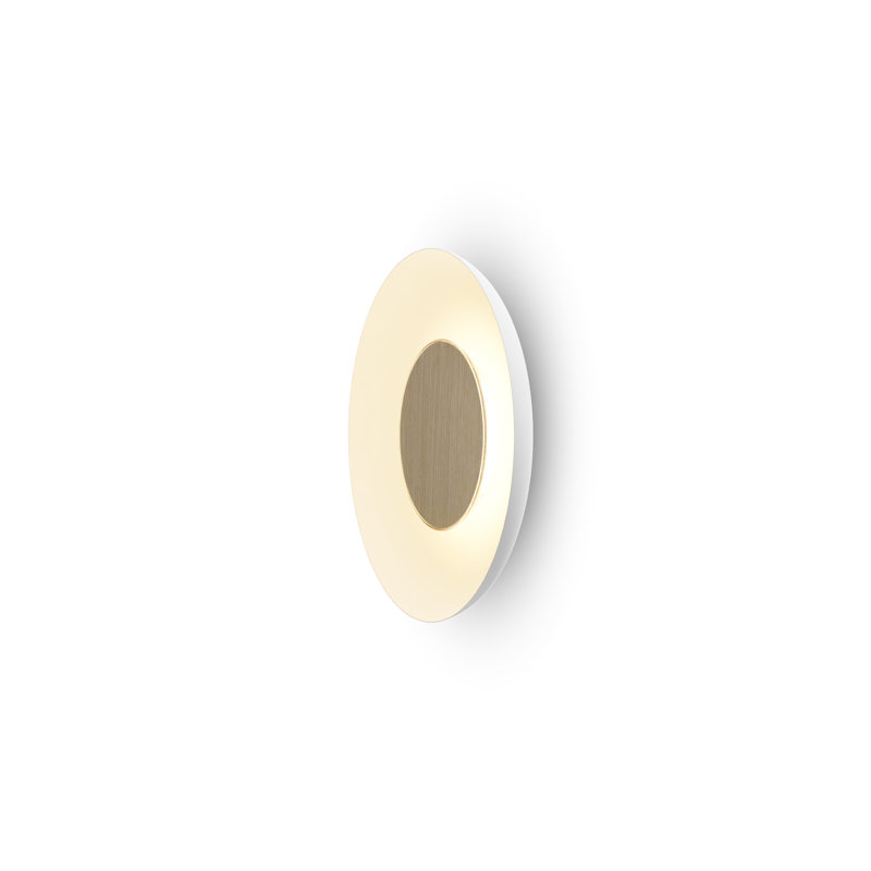 Ramen LED Flush Mounted Sconce, 2.6" H x 18" W x 18" D, White Oak/Matte White