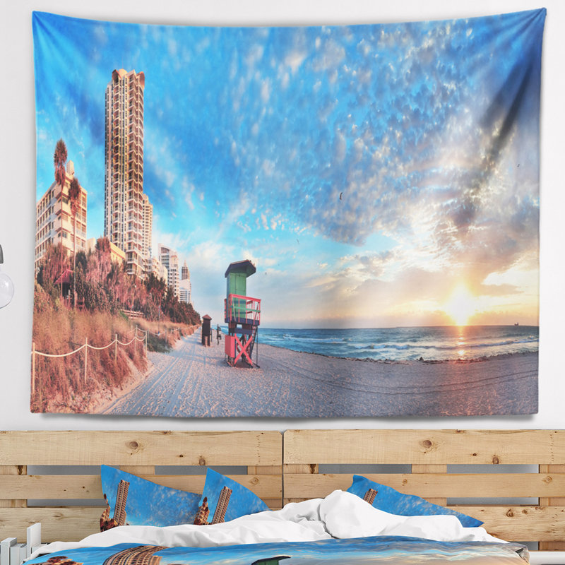 Photographie miami south beach tapisserie, H 32 po x l 39 po