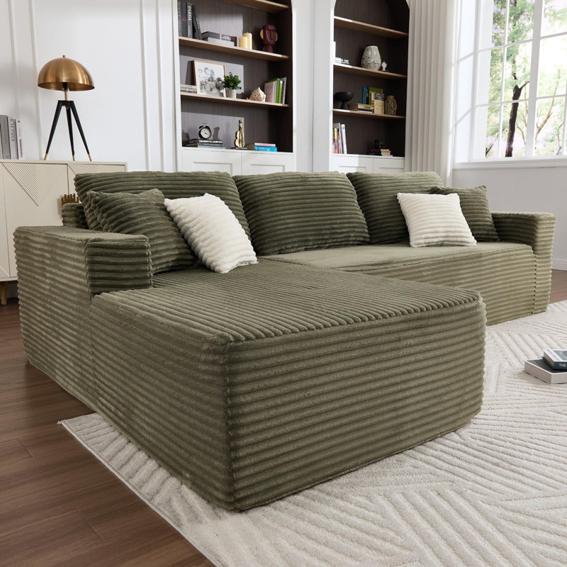 Canapé-lit modulaire Boneless Corduroy, Green