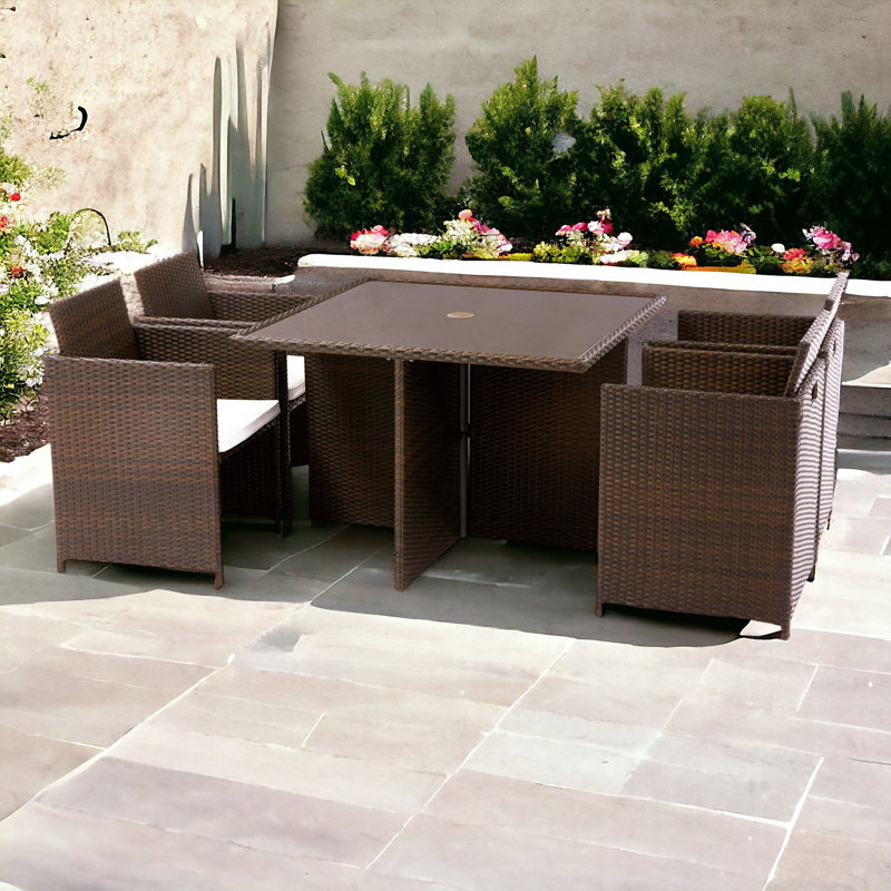  Nevada 4 Seater Cube Set, Brown