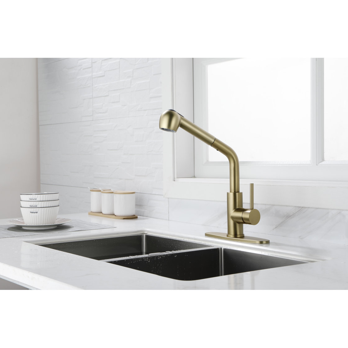 Lipoton Utility Sink Faucets Single-Handle Pull-Out Laundry Faucet With ...
