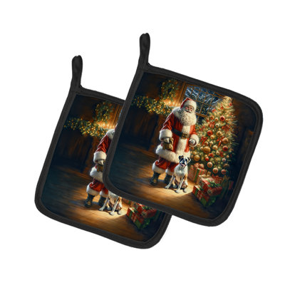 Paire de porte-pots Boxer and Santa Claus