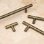 Antique Brushed Dark Brass  T-Bar Handles & Coordinating Pull Knob-122026824