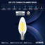 Ampoule candélabre à DEL 8 W LUXRITE, équivalente à 75 W, culot E12, 1000 lumens, luminaire à filament transparent blanc brillant à intensité variable 5000K et paquet de 12 à indice d'humidité-121569008-121598421