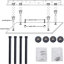 Ensemble de robinet de douche 16 po x 32 po à fixation au plafond-102156567