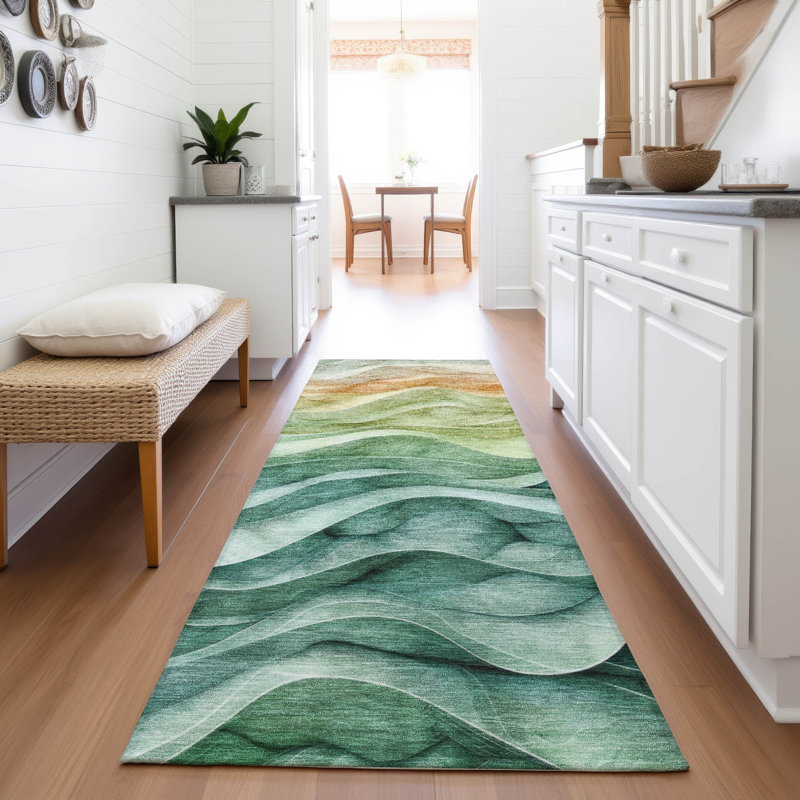 Premium Machine Washable Alijah AMF1242 Swirls Rug, Runner 2'3" x 7'6"