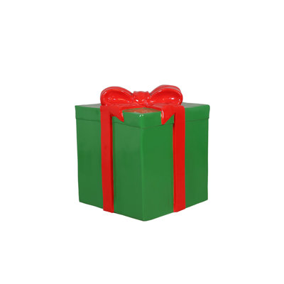 GIFT BOX LARGE (GREEN WITH RED RIBBON)