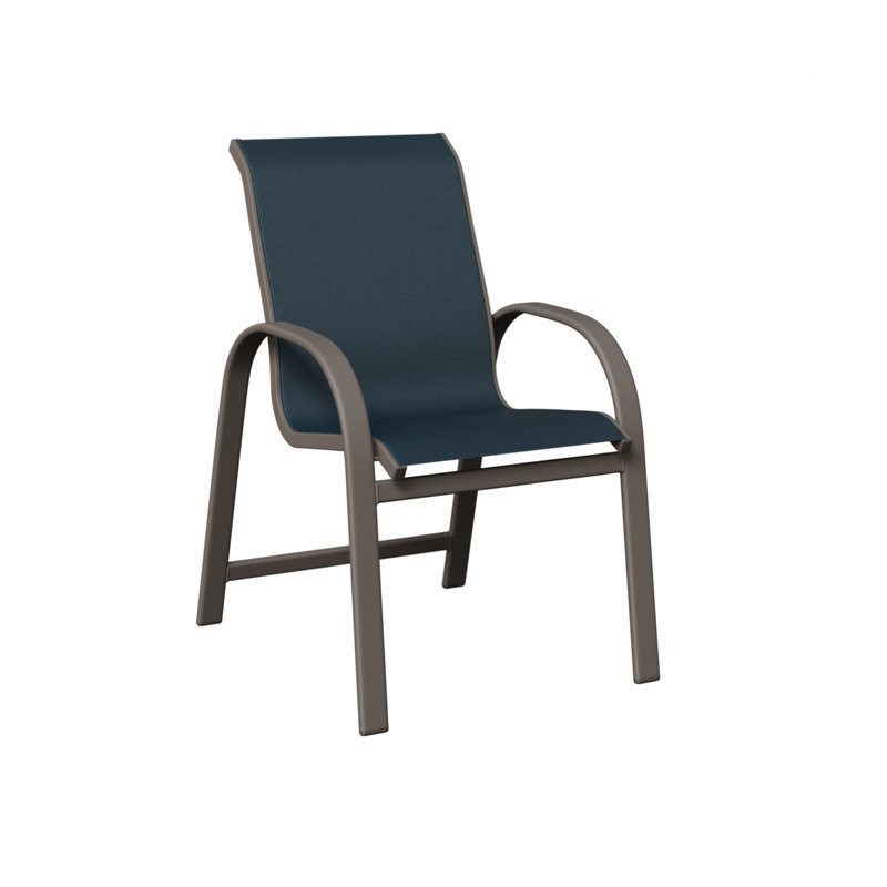 Chaise de salle à manger en aluminium graphite et toile bleu marine Berlin Gardens, Marine, Aluminium graphite