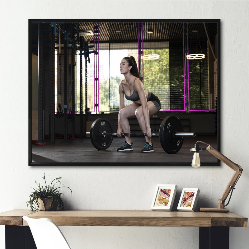 Eatontown - Aérobie et musculation, impression d'art mural_106253, H 12 po x l 20 po x P 1 po, Toile avec cadre flottant noir