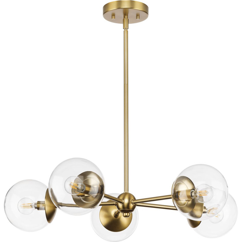Lustre spoutnik 5 lumières Sasheer, Bronze brossé