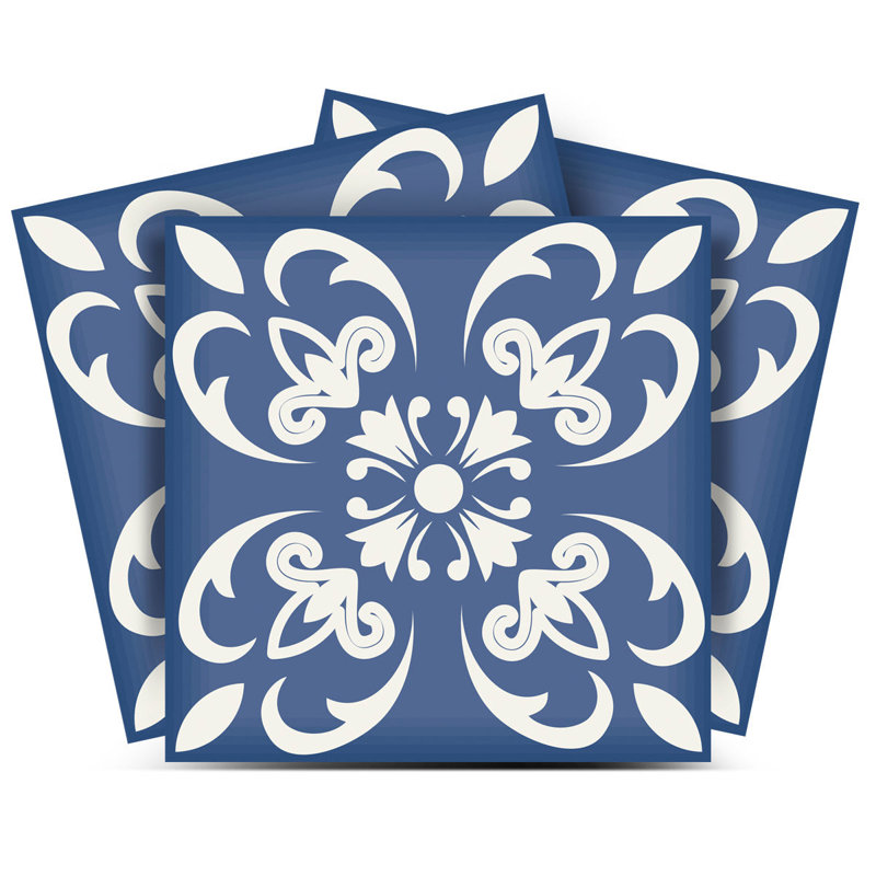 Carreaux amovibles adhésifs bleus et blancs 12 po x 12 po Wedgwood