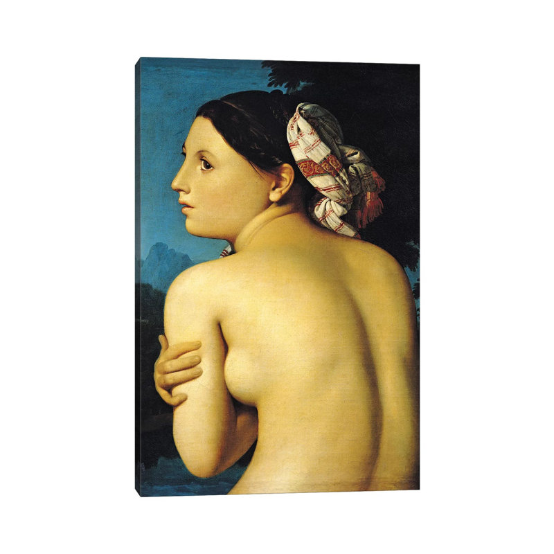 Female Nude, Bather (Baigneuse), 1808 by Jean-Auguste-Dominique Ingres - Wrapped Canvas Painting, 20.32 cm H x 30.48 cm W