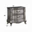 Table de chevet 2 tiroirs Ariadne en platine antique