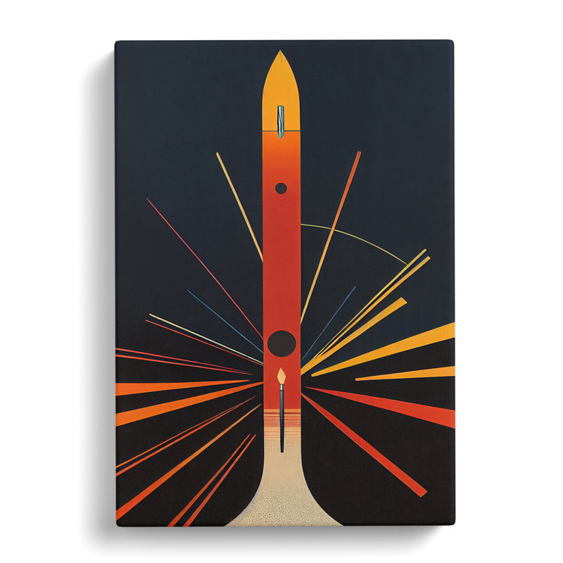 Art Deco Spaceship Art No.1 - Wrapped Canvas Print, 50cm H x 35cm W x 3cm D