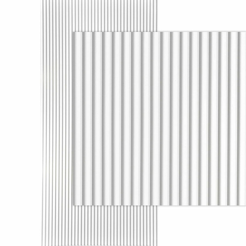 Ridge MirroFlex x 8 pi Panneaux muraux PVC PVC 3D - Blanc brillant (32 pieds carrés / feuille)