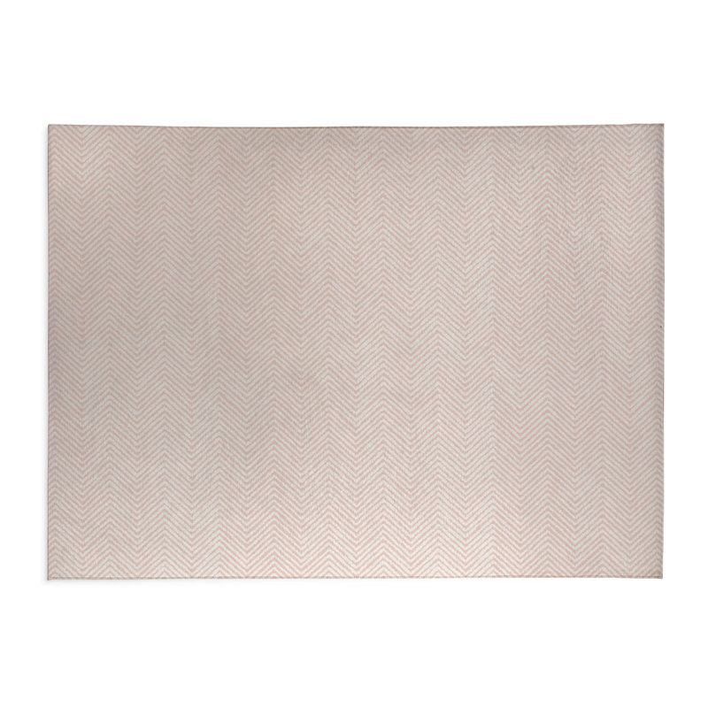 Chevron Groove Lightweight Non-Slip Kitchen Mat, Rectangle 5' x 7', Pink