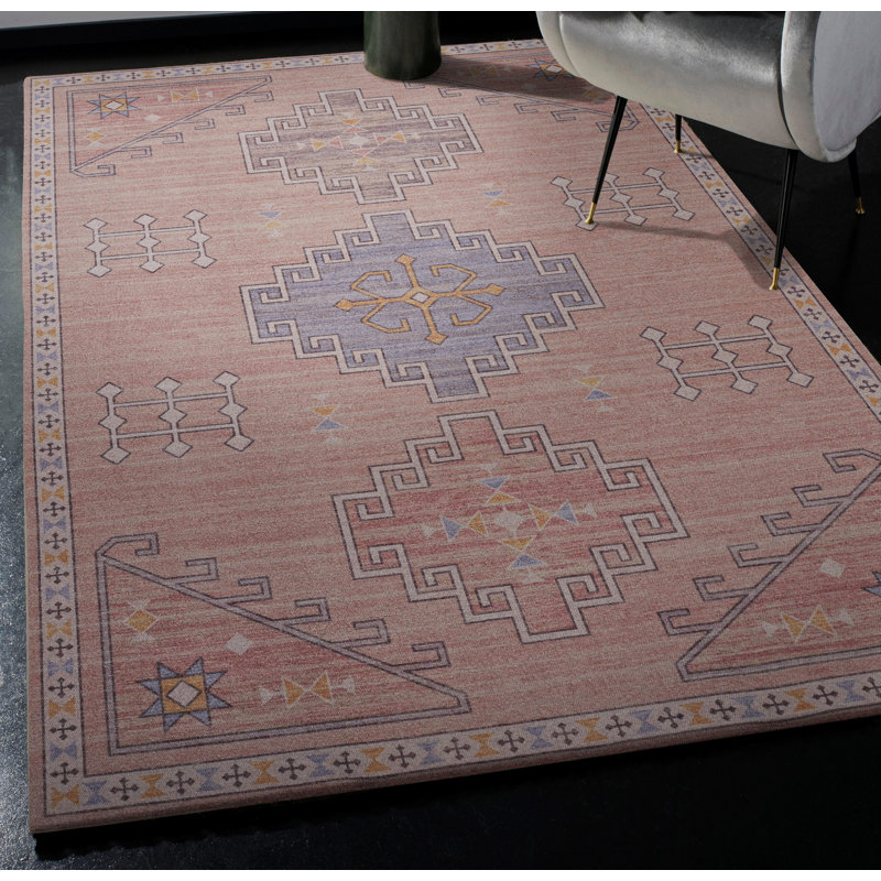 Tapis rose et bleu Maril Emerson, Rectangle 5 pi x 7 pi