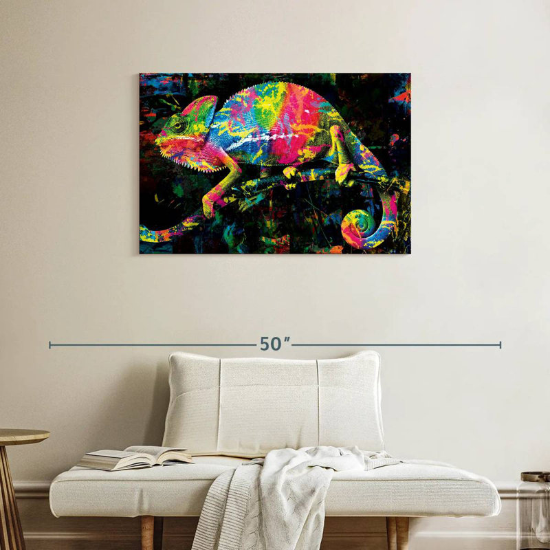 Wildlife Chameleon Paint Splash, 24" H x 36" W