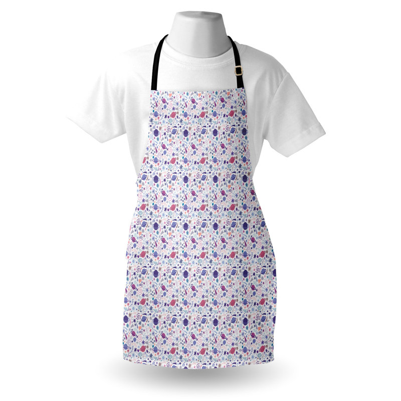 Dakota Fields Outer Space Apron Unisex Planets Celestial Items Adult Size Multicolor