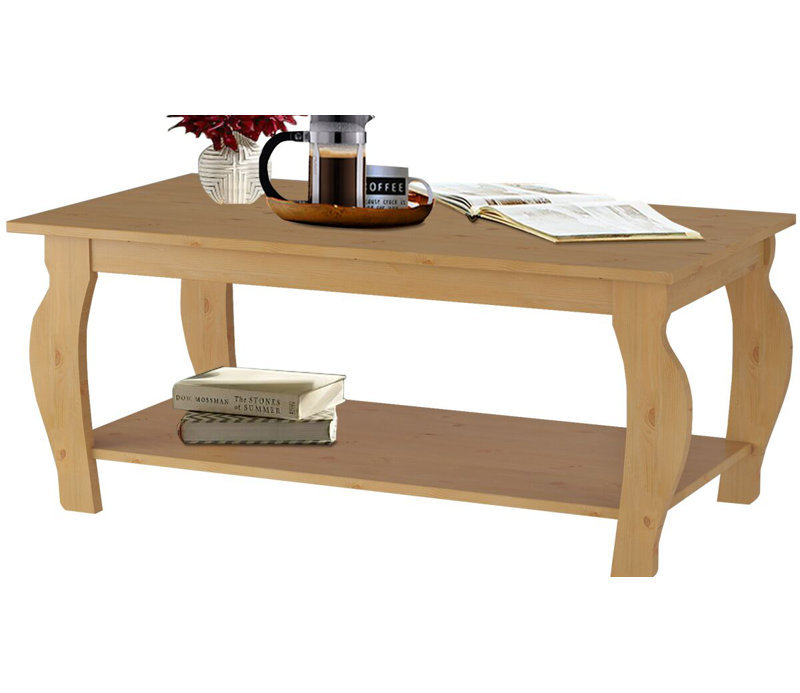 Alexio Solid Wood Four Leg Coffee Table, Brown