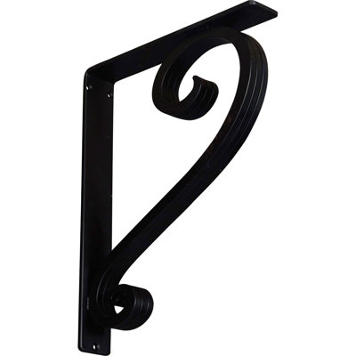 2"W x 12"D x 15"H Edwards Wrought Iron Bracket, (Triple center brace) (2-Pack)