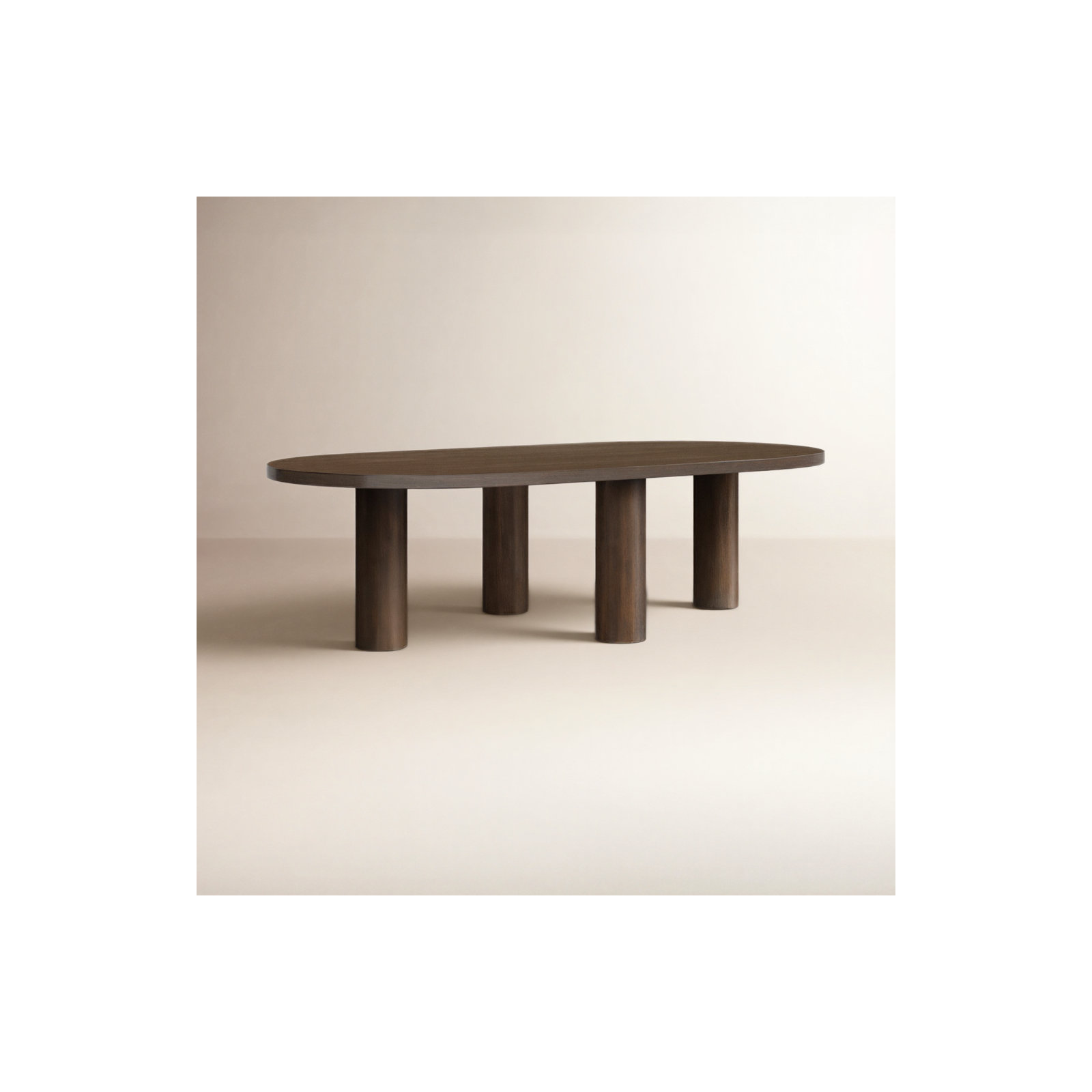 Toriano 52" Solid Wood Oval Coffee Table, Brown