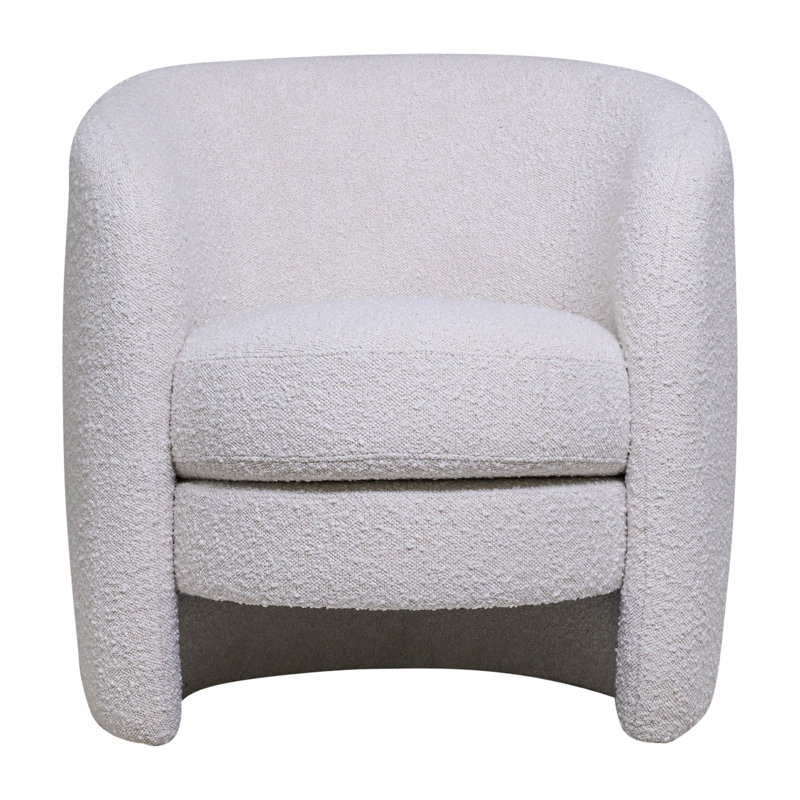 Fauteuil demi-tonneau enveloppant, 100 % lin bleu