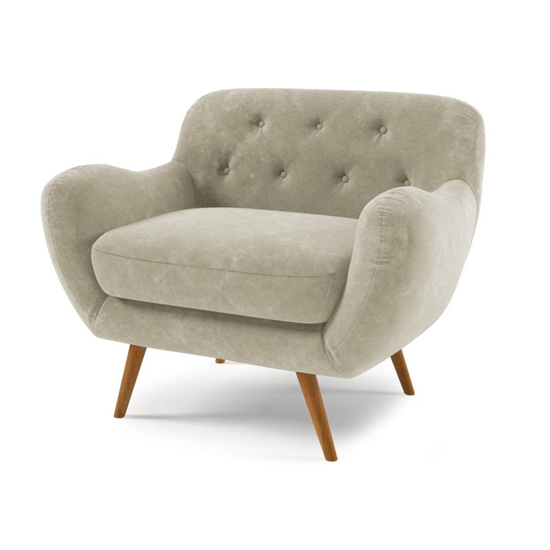 Jefferson Upholstered Armchair, Light Grey