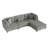 Seemab 4 - Piece Upholstered Light Gray Corduroy Modular Sectional with Pillow Back and Removable Ottoman-573538403