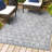 Raeshelle Neutral Geometric Light Gray Indoor/Outdoor Rug-959422972