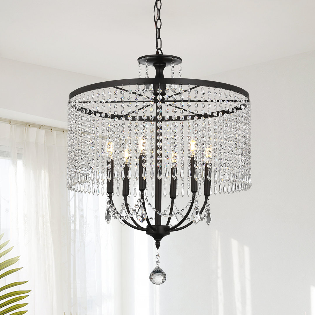 6-Light Chandelier With Crystal Decoration House of Hampton® Base 