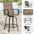 Swivel Patio Bar Stools Set Of 2, Outdoor Bar Stools With Paded PVC-coated polyester Fabric, All Weather Outdoor Bar Height Chairs, Ergonomic Comfort Tall Swivel Patio Chair For Balcony, Poolside