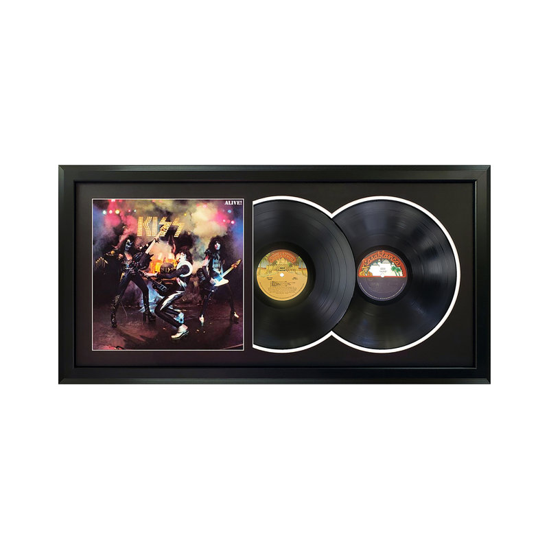 Kiss "Alive" Framed Double Vinyl Record with Black Mat, Black
