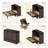 Cabinet Murphy Bed with Charging Station & Storage Drawer, Fold Out Wall Bed & Heavy Duty Hideaway Bed with USB Ports for Guest Room/Studio Apartment, Coffee, Queen Size, 46.7" H x 80.6" L x 60.3" W-129063561
